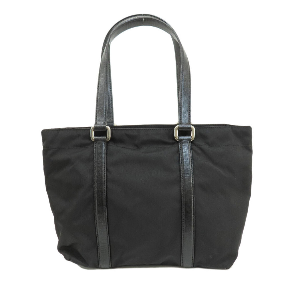 Prada shoulder Saffiano black Tessuto tote leather bag Black